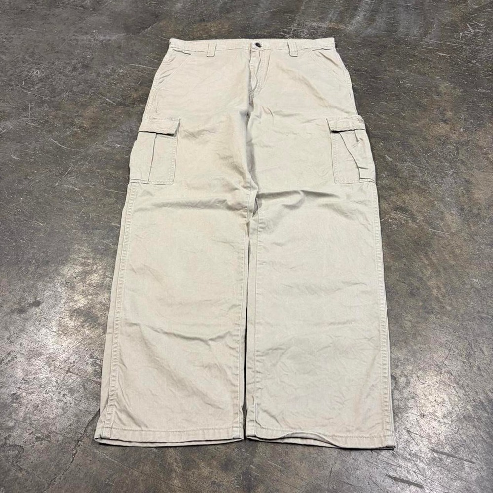 Wrangler Mens Tan Cargo Pants 34x32 Vintage Y2K Skater Grunge Khaki 70LEWNK